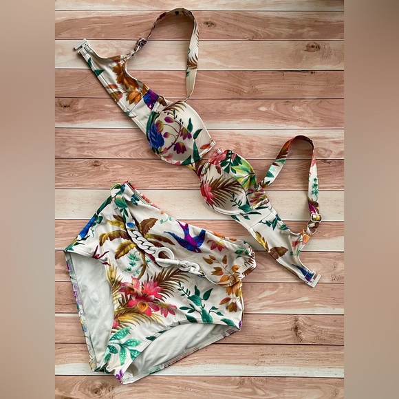 Zimmermann Multicolor Floral set of Bikini and bottom TROPICANA Cream Floral sz1 - Picture 2 of 16